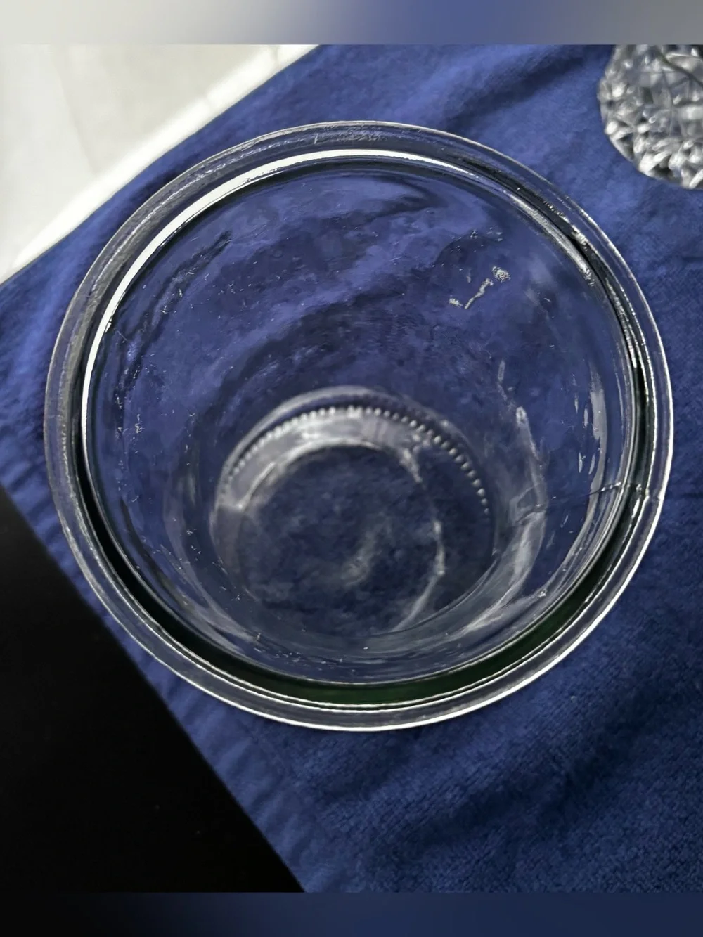 Vtg. Clear Glass Hourglass Vase
